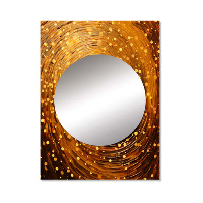 Meleze Midnight Marigold Siral I - Abstract Collages Decorative Wall Mirror, Modern Mirror, Printed Metal Art