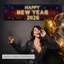 Bannière Happy New Year 20xx, conception de néons, enseigne de bannière suspendue à pois de colle