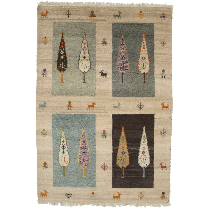 Tapis multicolore tribal 4 x 6 Indo Farhana