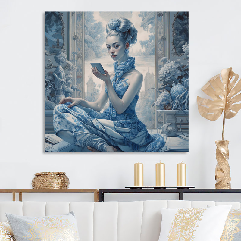«Graces Elegant Beauty On Social Media - Cyberpunk Woman», reproduction sur toile, H 24 po x l 24 po, Toile tendue