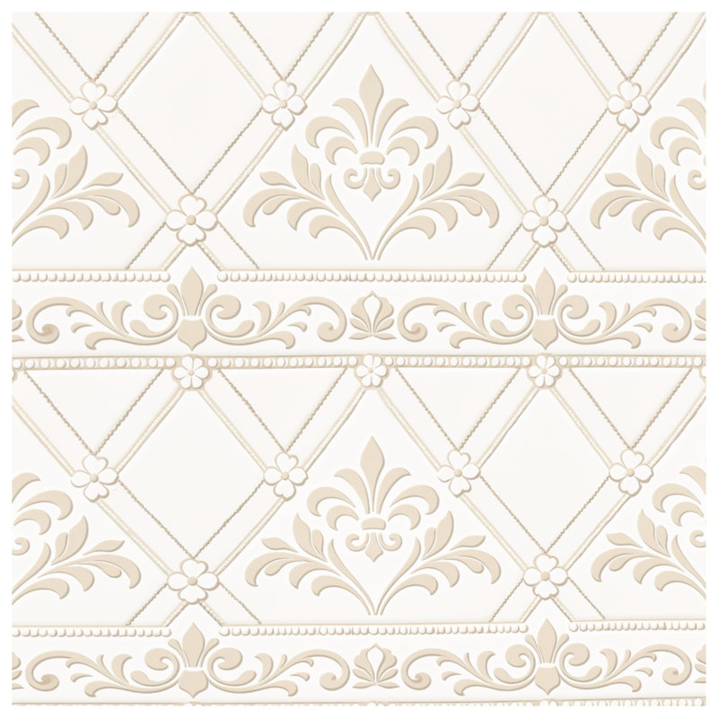 Couvertures damassées à motif floral beige, 60in W x 80in H