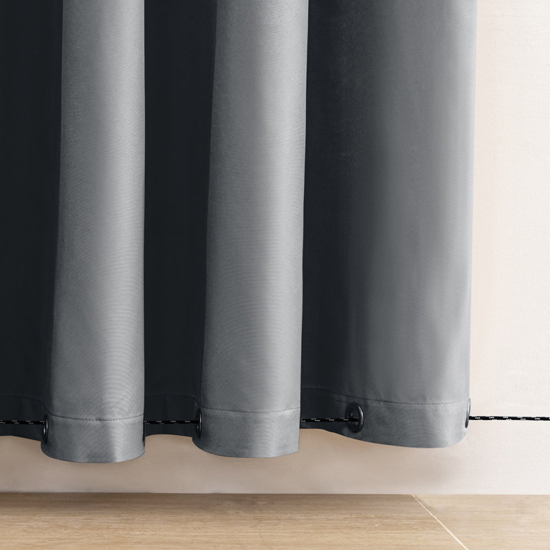 Rideau simple occultant en polyester 52 po, L 52 po x L 108 po, Gris