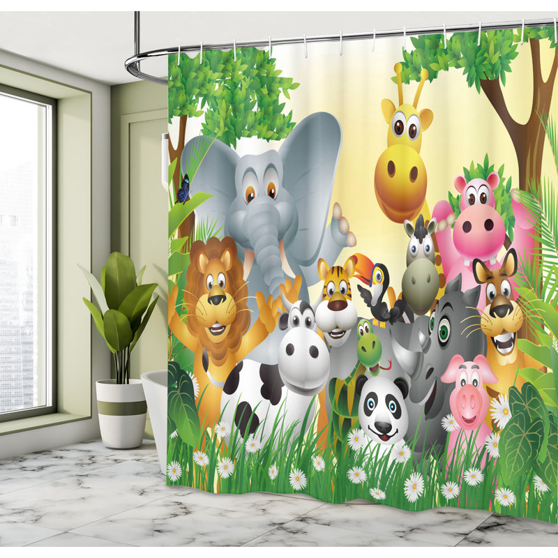 Shower Curtain with Hooks Included, 75"H x 69"W