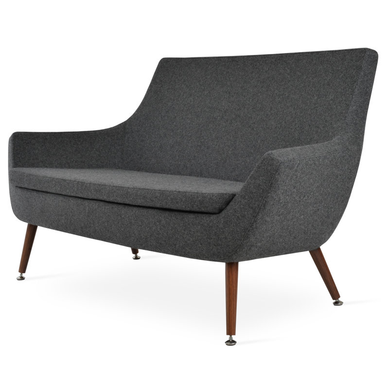 Lakewood 58'' Reception Loveseat, Dark Gray