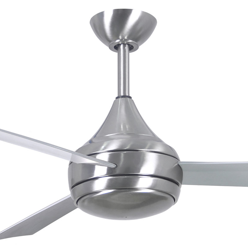 Donaire 52'' Ceiling Fan with LED Lights, Brushed Stainless, Gloss White