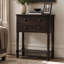 Console étroite avec 3 tiroirs de rangement et une tablette inférieure, table d'appoint mince pour salon et entrée