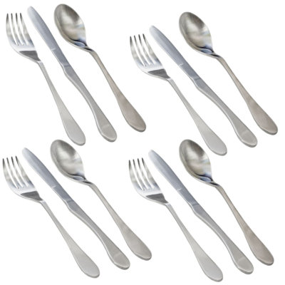 Ensemble de couverts 12 pièces en acier inoxydable, service pour 4