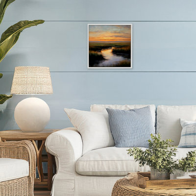 Warm Marshland Sunset Framed Giclee, design by Petal Prints Design