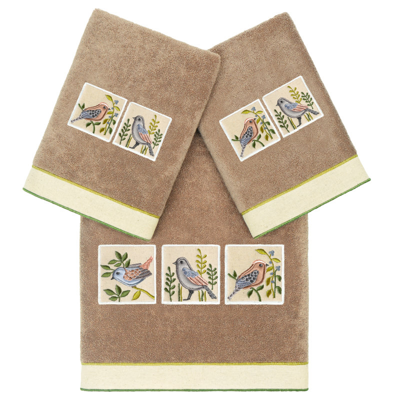 Ensemble de serviettes 3 pièces en coton turc, Cacao