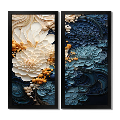 Encre liquide - spirale abstraite, art mural abstrait doré, ensemble de 2 reproductions sur toile