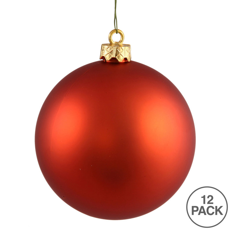 Holiday Décor Ball Ornament, 2.75" H x 2.75" W x 2.75" D, Burn Org Matte