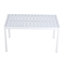Table de bout blanche moderne de 55 po - table de salle à manger polyvalente intérieure / extérieure, table de patio, table de jardin - plateau de table léger en PP avec pieds en métal pour la cuisine, la cour et les rassemblements de terrasse