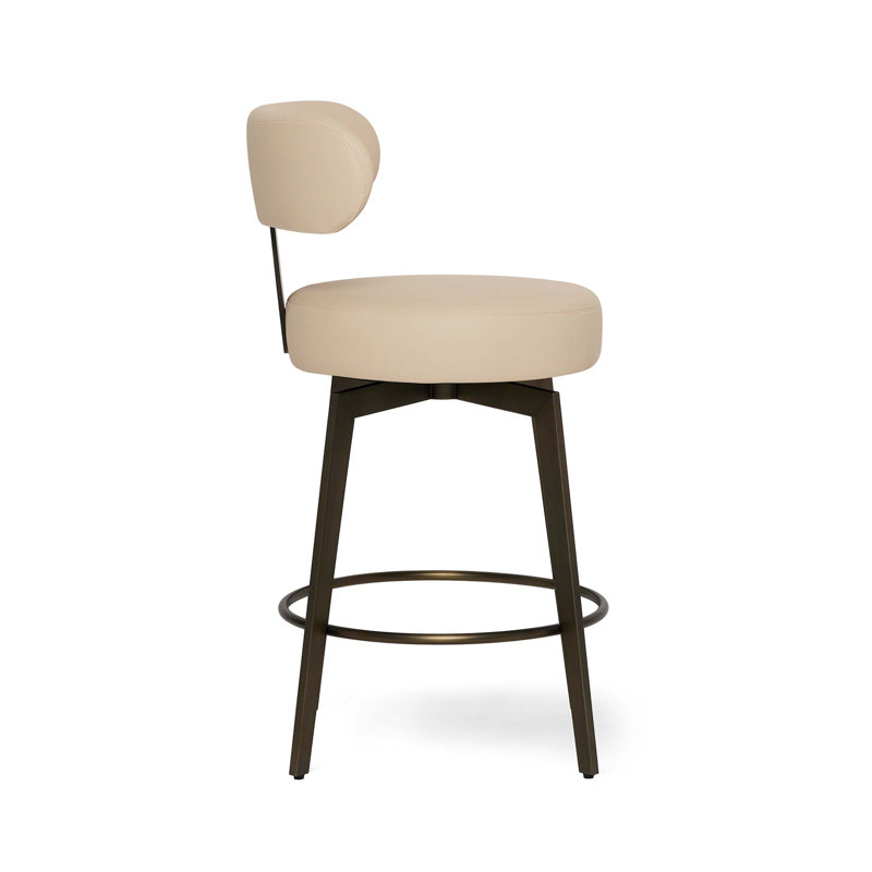 Clermont Stool, Counter Stool (25" Seat Height), Cream Latte Seat/Antique Bronze Frame