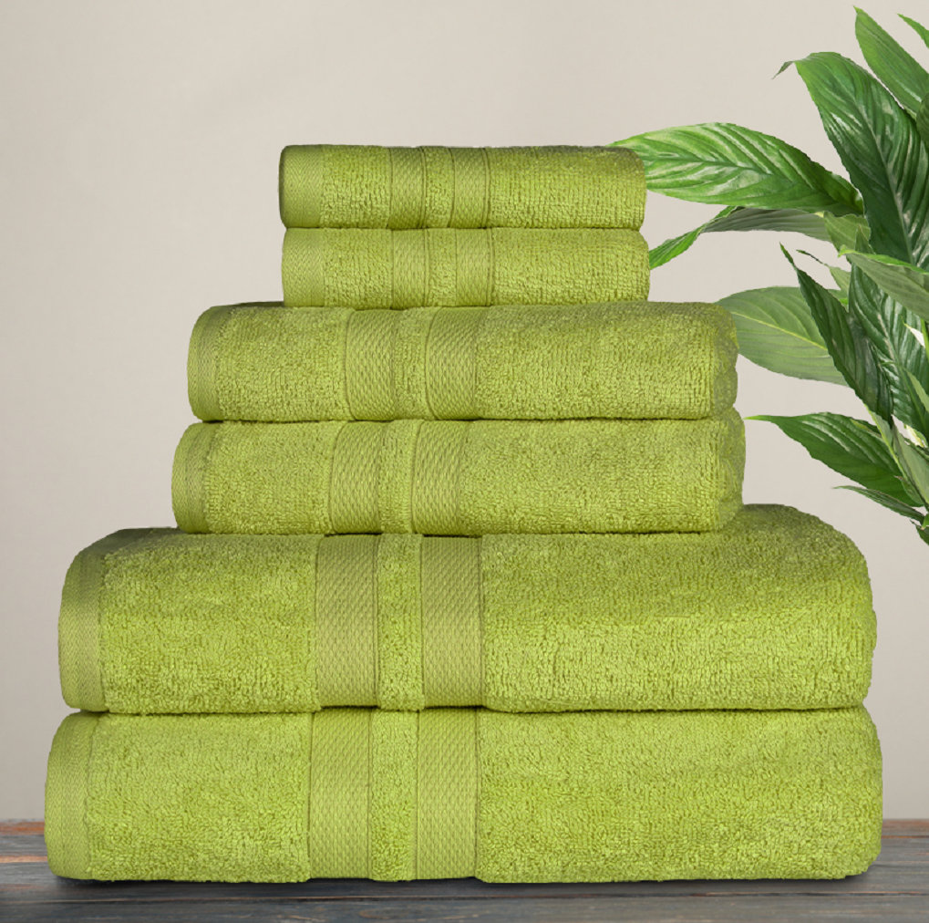 6-Piece Cotton Towel Set, Celery