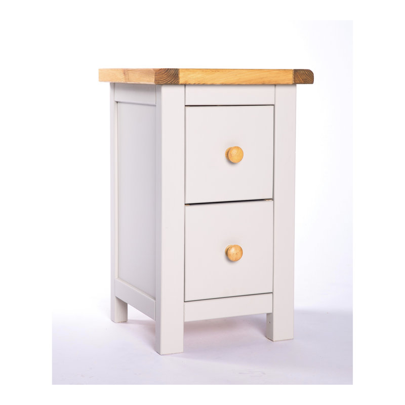 Pompey 35cm W Plywood / Laminate Board Bedside Table, Light Grey
