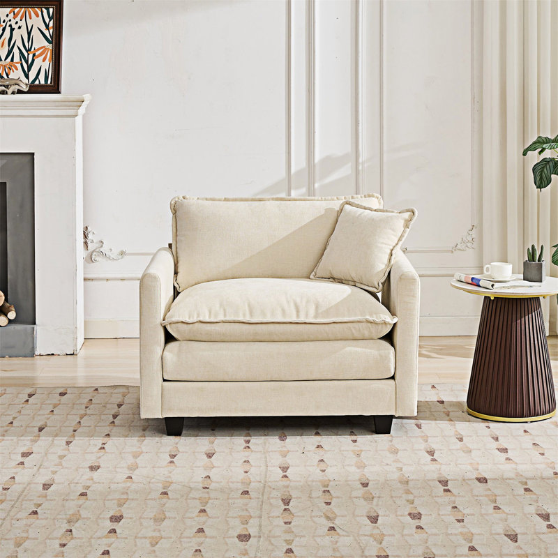 Upholstered Single Sofa, Beige