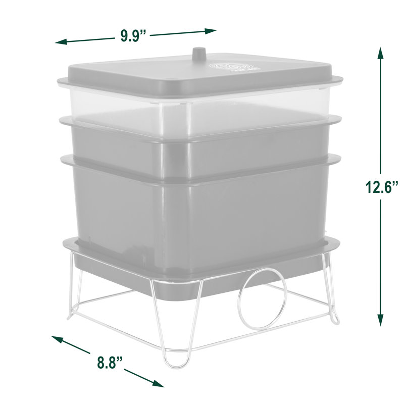 4 Gallons Plastic Worm Bin with Latching Lid, Gray