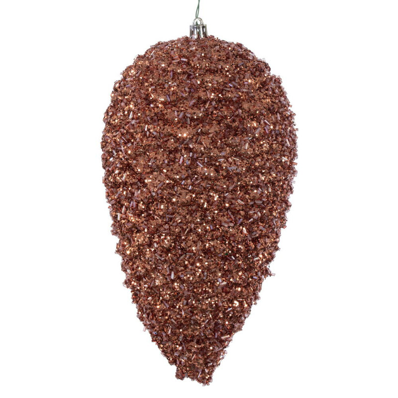 Pomme de pin 10 po Vickerman., Or rose