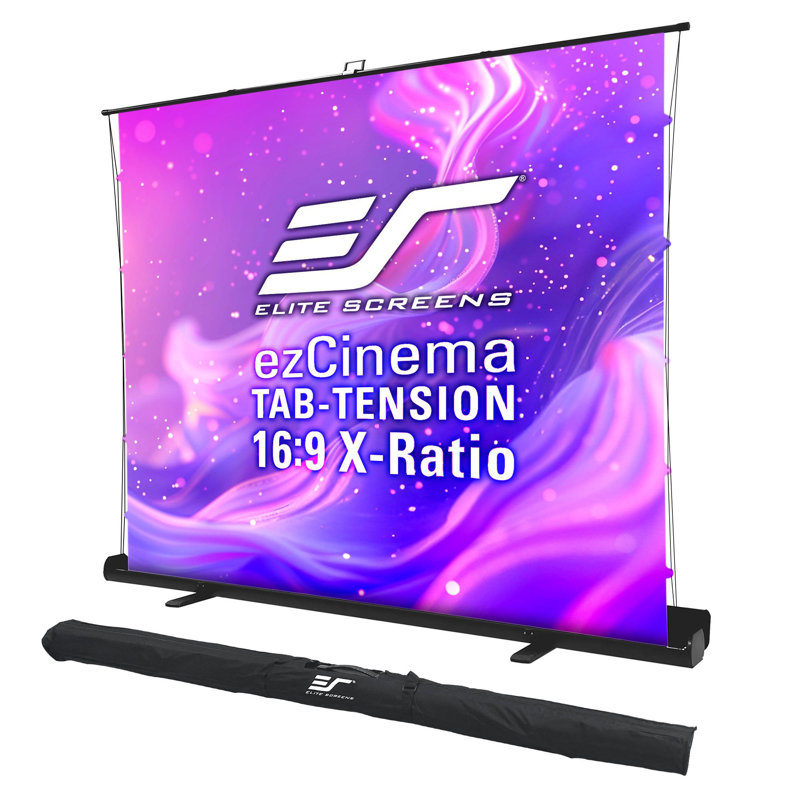 ezCinema Tab-Tension 16:9 X-Ratio, Portable Floor Pull-Up Multi-Aspect Ratio Projector Screen