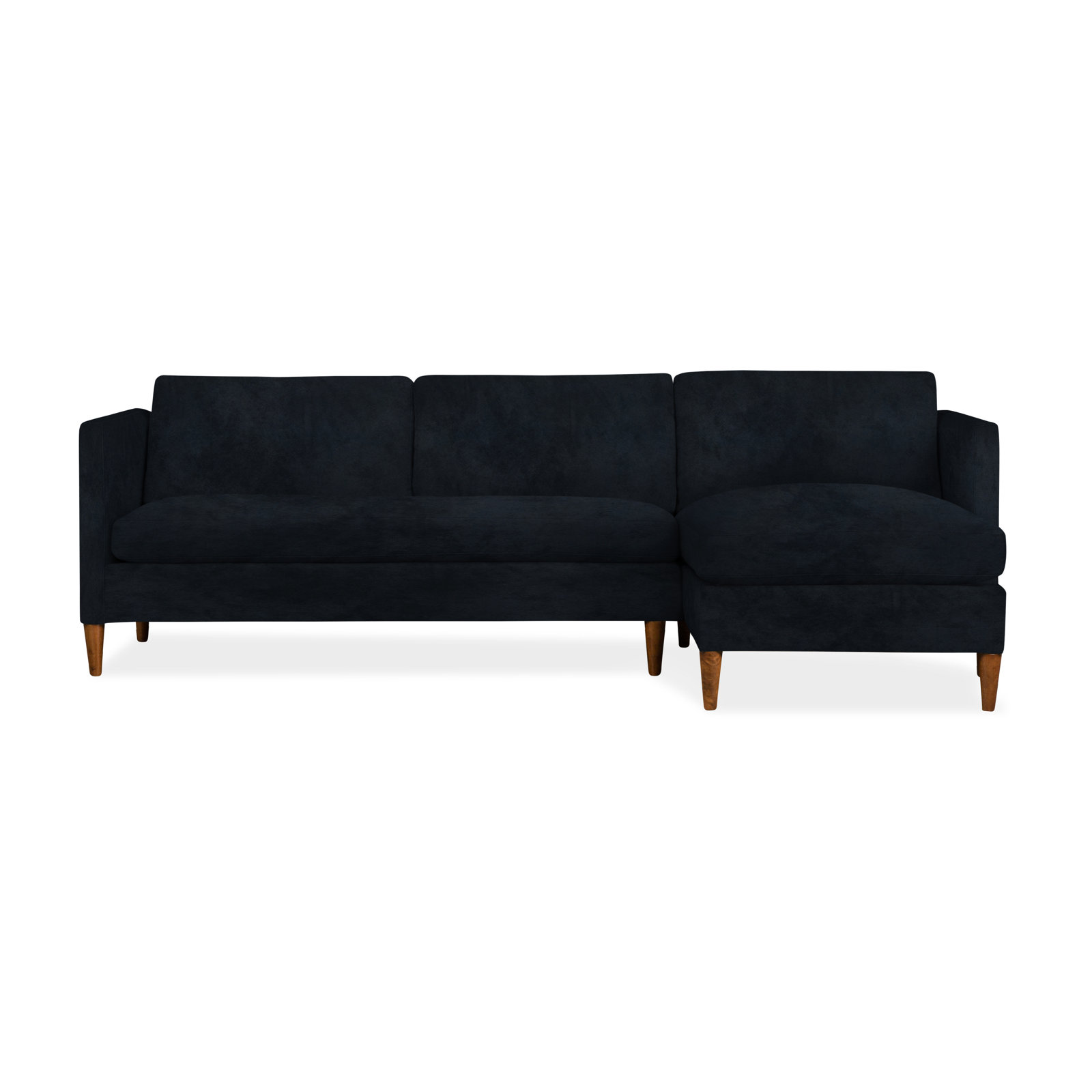 Clifford Chaise Sectional, Right Hand Facing, Bella Ink Blue Performance Velvet