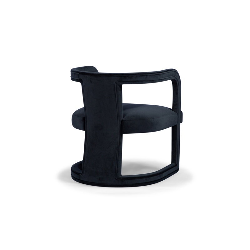 Metro Barrel Chair, Stax Black Performance Velvet