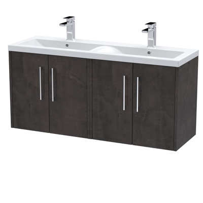 Juno Double Bathroom Vanity with Integrated Vitreous China Basin