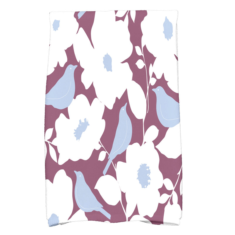 Christine Floral Tea Towel Kitchen Towel, Purple