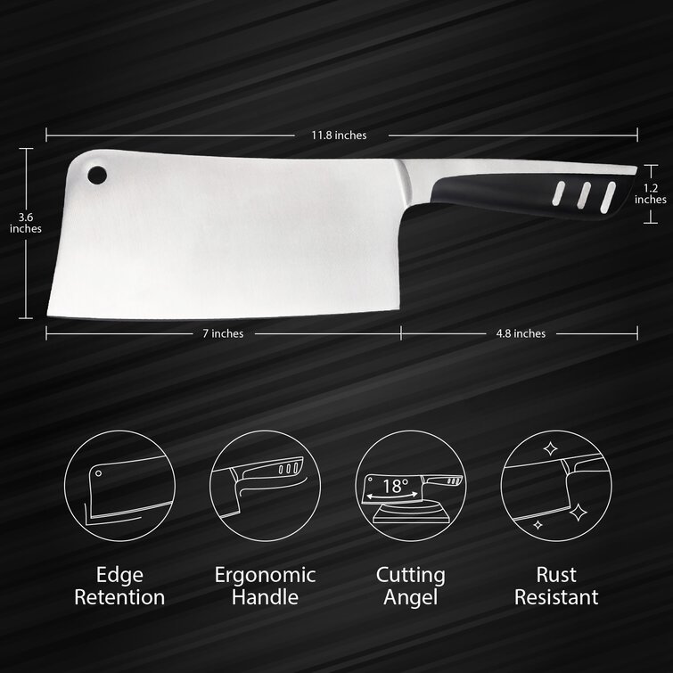 Lux Decor Kitchen Butcher Knife Stainless Steel - 7 Inch Multi Purpose Best  for Home Kitchen and Restaurants Chef Knife Heavy Duty Chopper Meat