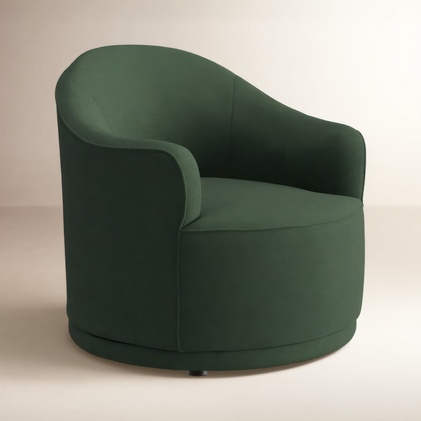 Rumi Upholstered Swivel Barrel Chair, Pine Performance Weave