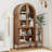 Arched Display Cabinet With Acrylic Glass Doors, Modern 5-tier Storage Bookcase For Living Room, Dining Room