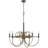 6-Light Candelabra Chandelier, 31 Inch Antique Brass And Dark Bronze-125317845-125317844-125317841