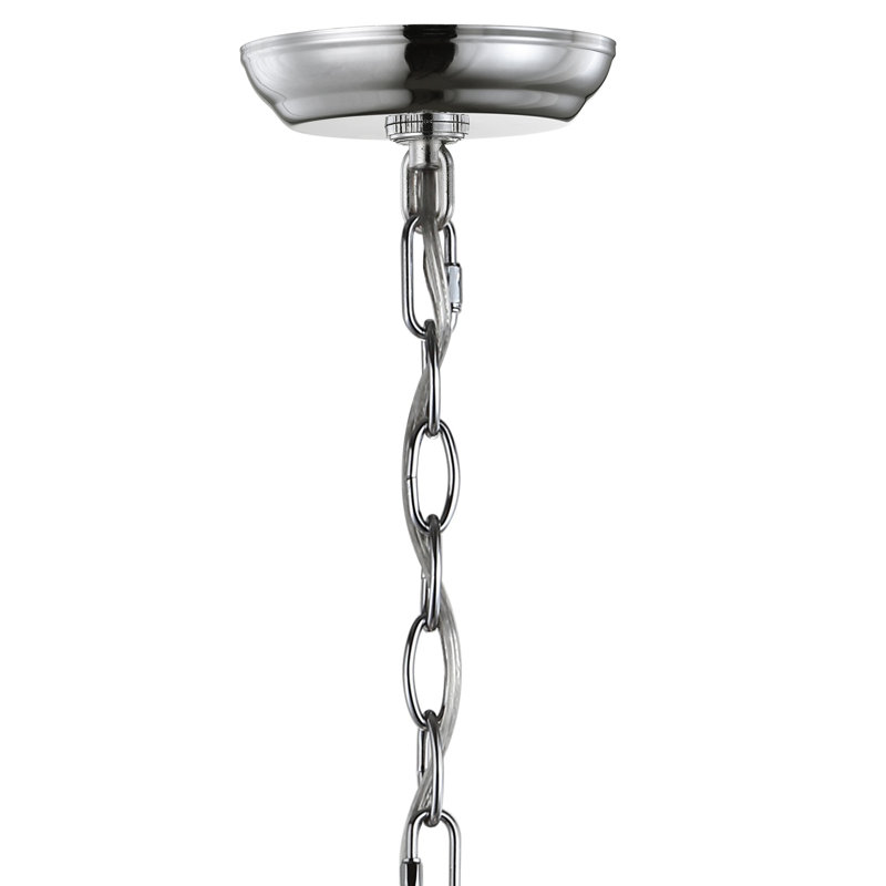 Gloria Polished Chrome 19" LED Lantern Pendant - Adjustable Height