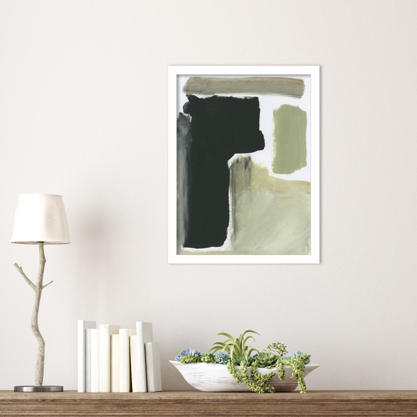 Cleve "Total" Print by Dan Hobday, White, 17" H x 13" W