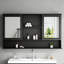 Armoire à pharmacie murale 60 po avec portes à double miroir, tablettes réglables, rangement ouvert, charnières à fermeture en douceur 60 po-129226325