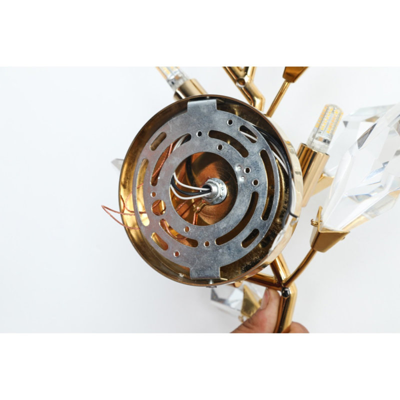Lustre applique murale en acier 4 lumières Guidotti, Fumée, Doré, 14” Width x 36” Height