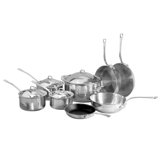 Mauviel M'elite Hammered 5-Ply 12-Piece Cookware Set With Cast Stainless Steel Handles