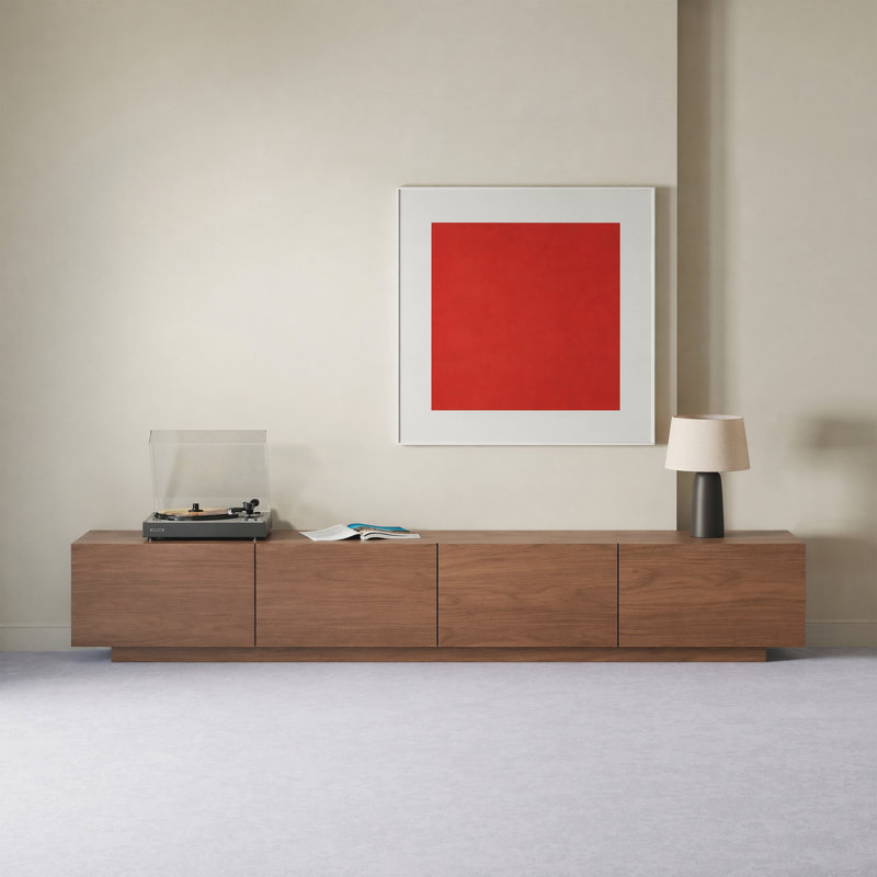 Modern TV Stand Media Console With Drawer Storage, Walnut