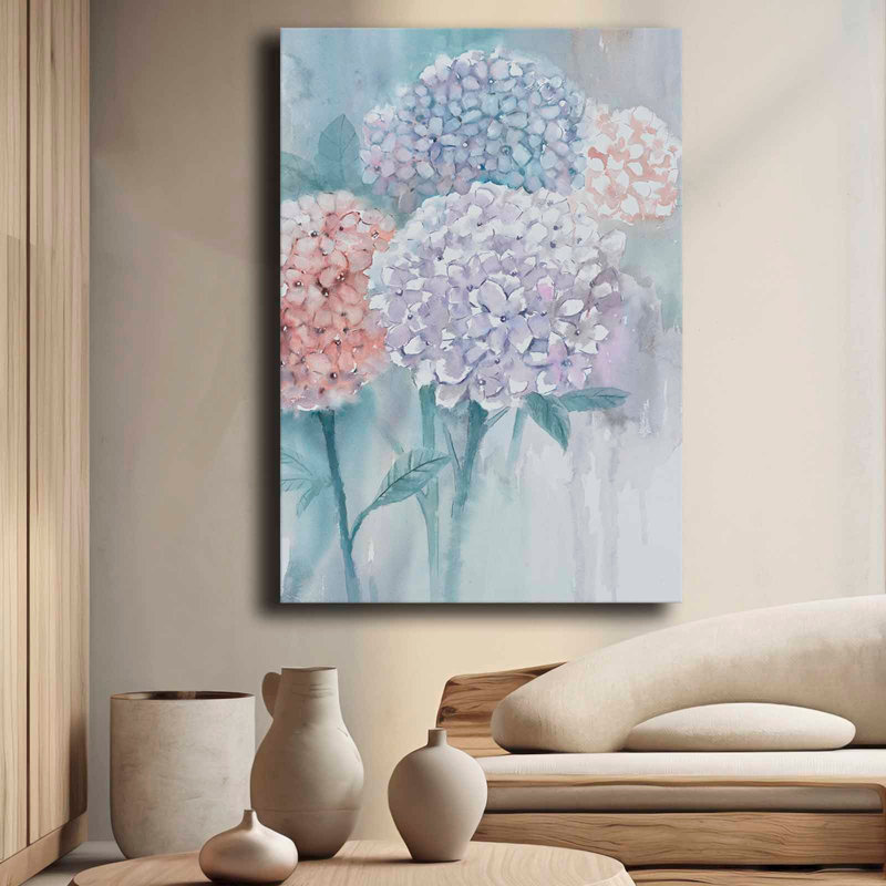 Soft Hydrangea Bloom Canvas Wall Art