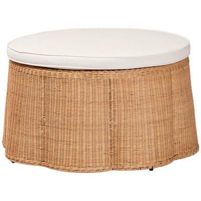 Rond avec structure en métal de couleur miel, structure naturelle de couleur miel, 32,73 pouces de largeur, 17,45 de hauteur, siège supplémentaire pour le salon rustique, léger et fait de métal, largeur en profondeur, hauteur, ondulé