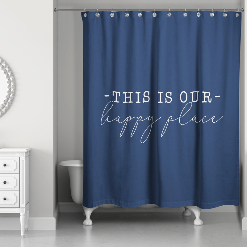 Rideau de douche simple, Bleu marine