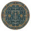 Tapis décoratif vintage à motif floral bleu et jaune-1660959183