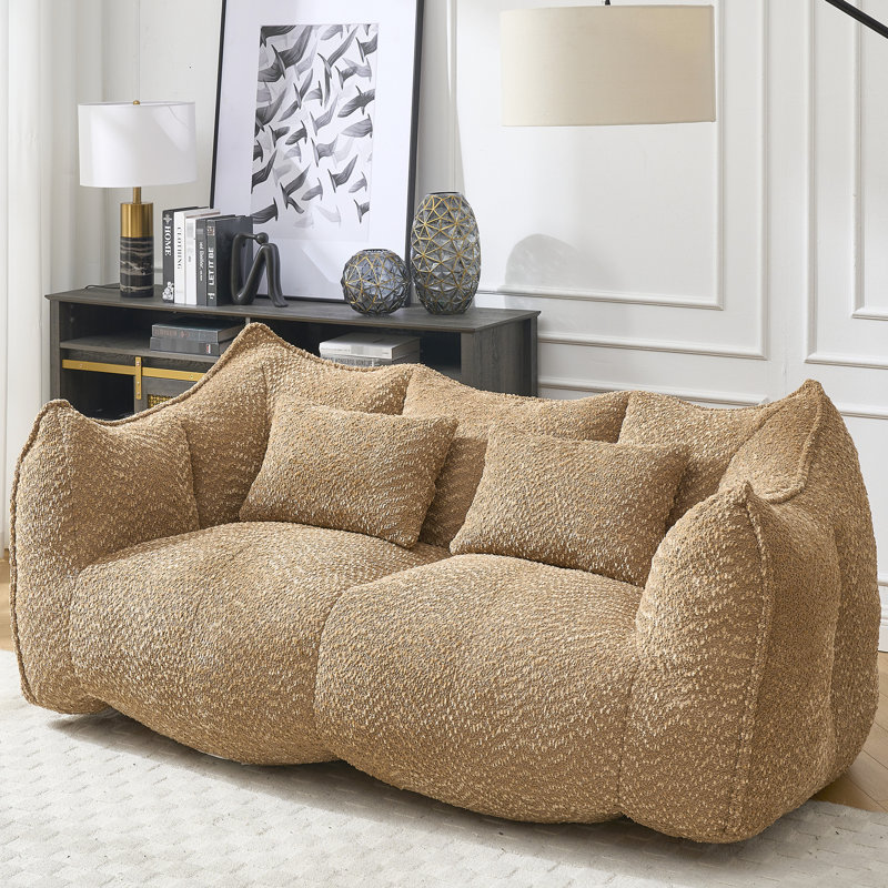 Fauteuil inclinable en chenille avec poignée pour faciliter le déplacement dans la pièce, Beige