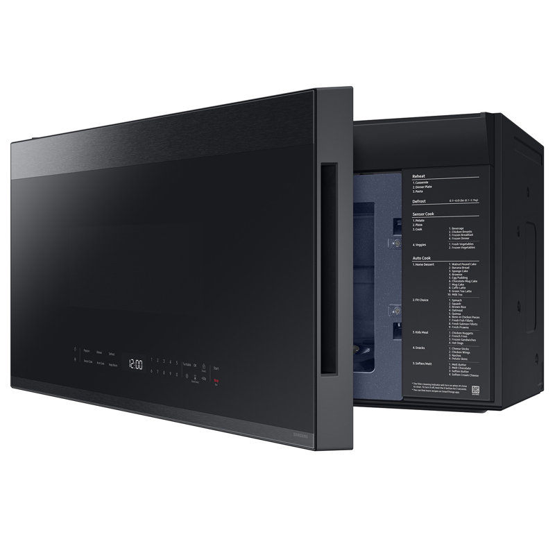 Samsung Bespoke Over-the-Range Microwave 2.1 cu. ft. in with Edge to Edge Glass Display, Matte Black Steel