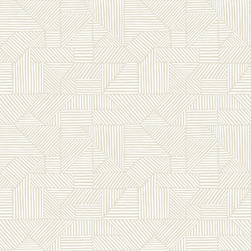 Papier peint géométrique Crescendo, Argent argent