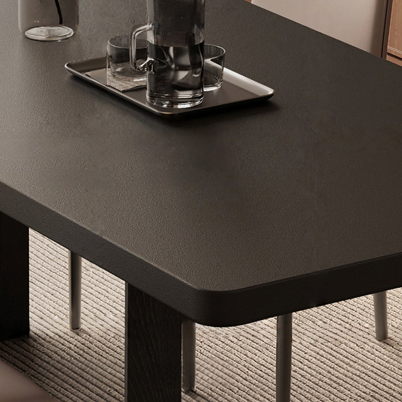 Matte Black Dining Table Heavy-Duty & Easy-Clean, 29.52"H x 62.99"L x 31.49"W