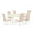 7 Piece Dining Table Set Consist of a Rectangle Table with Butterfly Leaf and 6 Light Beige Linen Fabric Upholstered Chairs, Linen White-354831916-288305329