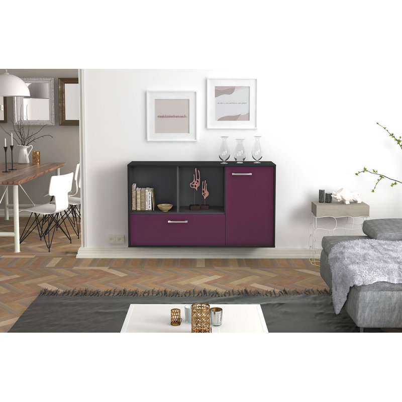 Palmdale Unfinished TV Stand for TVs up to 70", Purple/Anthracite