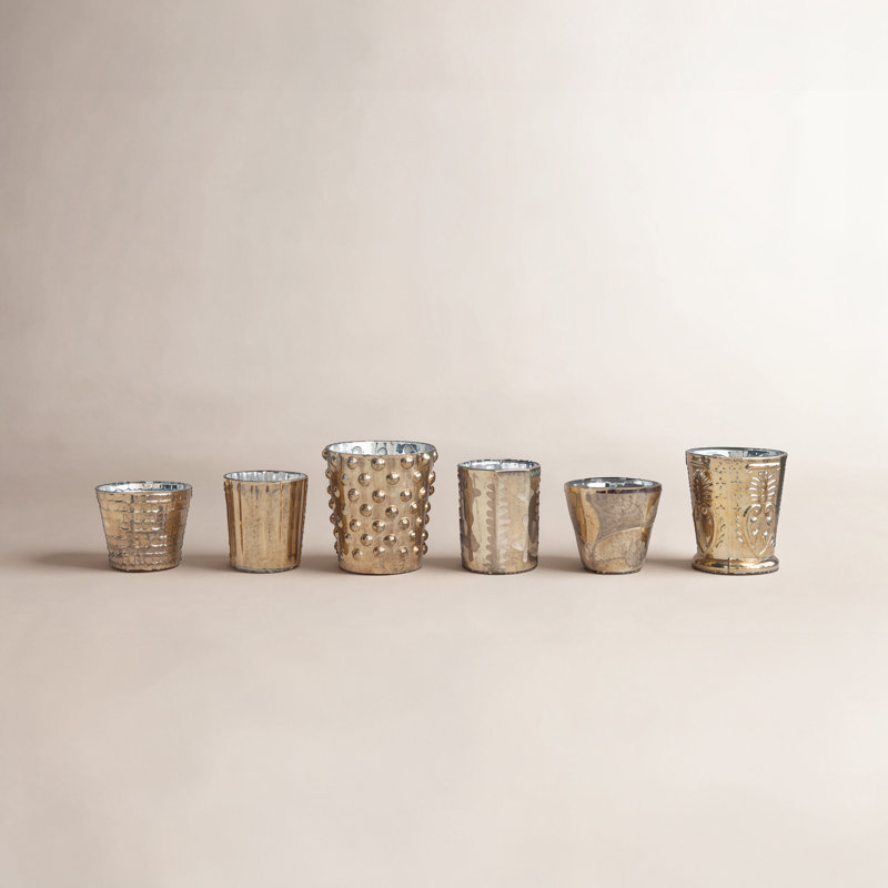 Porte-votives en verre mercurisé, Or