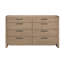 Commode moderne à 8 tiroirs, en bois résistant brun clair, meuble de chambre à coucher (1 pièce)