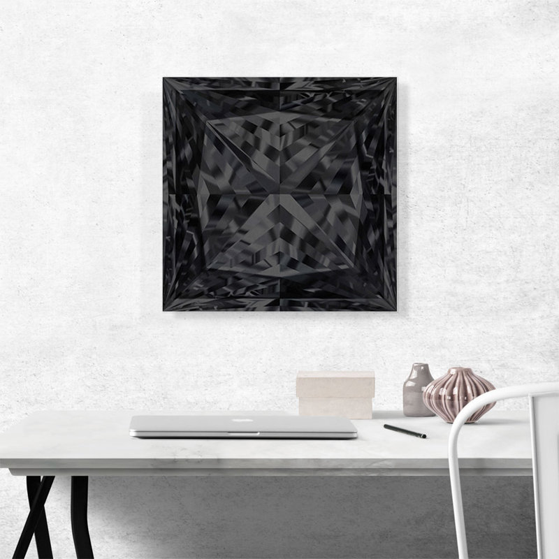 «Black Princess Cut Diamond Jewel», reproduction d'art graphique sur toile tendue, H 18 po x l 18 po x 1,5 po